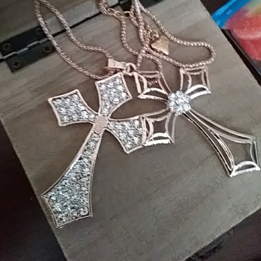 Rose gold Betsey 2-piece cross